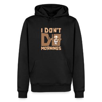 Beagle Lustig I Dont Do Mornings - Männer Premium Bio Hoodie - Schwarz - Vorne - Nico (187cm)