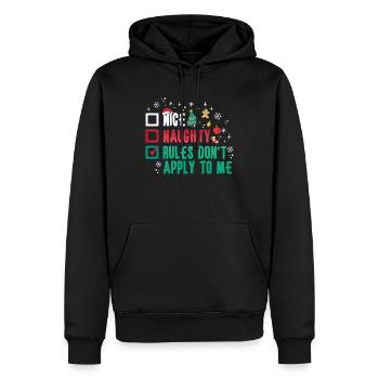 Christmas Xmas Saying Humor Funny Witty - Men’s Premium Organic Hoodie - black - Front - Nico (187cm)