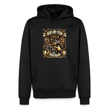 1992 Geburtstag Biker Ein Guter Jahrgang Altert - Männer Premium Bio Hoodie - Schwarz - Vorne - Nico (187cm)