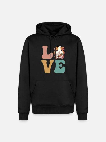 Cochon d’Inde mignon - Sweat à capuche Premium bio Homme - noir