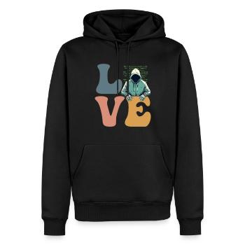 Hacker Hacking Cybersicherheit Anonym - Männer Premium Bio Hoodie - Schwarz - Vorne - Nico (187cm)