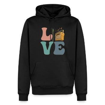 Radio Amateur Amateur Radio - Sweat à capuche Premium bio Homme - noir - Devant - Nico (187cm)