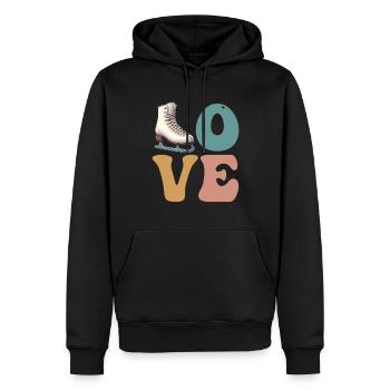 Patinage sur glace Patinage sur glace Patinage artistique - Sweat à capuche Premium bio Homme - noir - Devant - Nico (187cm)