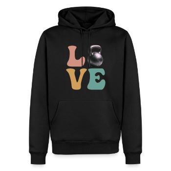 Kettlebell Lifting Gym Workout - Männer Premium Bio Hoodie - Schwarz - Vorne - Nico (187cm)