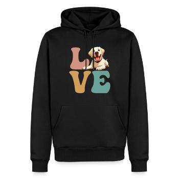 Amoureux des chiens du Labrador - Sweat à capuche Premium bio Homme - noir - Devant - Nico (187cm)