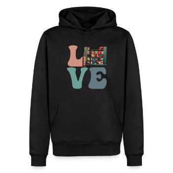Librarian Library - Men’s Premium Organic Hoodie - black - Front - Nico (187cm)