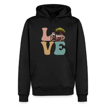 Léopard Gecko Lézard Reptile - Sweat à capuche Premium bio Homme - noir - Devant - Nico (187cm)