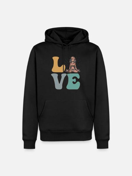 Meditation Spirituelles Yoga Weibliche Frau - Herre Premium økologisk hoodie - sort