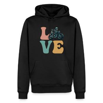 Motorradfahren Motorradfahrer Motorradskelett - Männer Premium Bio Hoodie - Schwarz - Vorne - Nico (187cm)