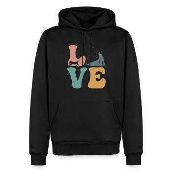 Mushing Schlittenhund Schlittenhundeführer - Männer Premium Bio Hoodie - Schwarz - Vorne - Nico (187cm)