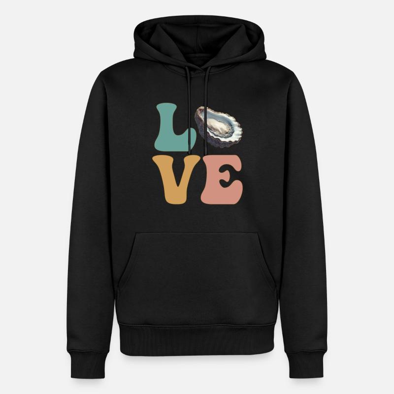 Austernschalen Meeresfrüchte - Männer Premium Bio Hoodie - Schwarz