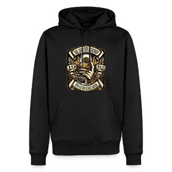42 anniversaire homme Vintage 1982 année des légendes - Sweat à capuche Premium bio Homme - noir - Devant - Nico (187cm)
