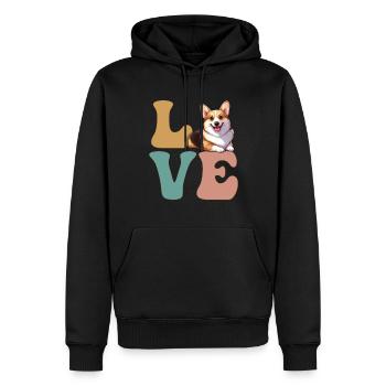 Pembroke Welsh Corgi amoureux des chiens - Sweat à capuche Premium bio Homme - noir - Devant - Nico (187cm)