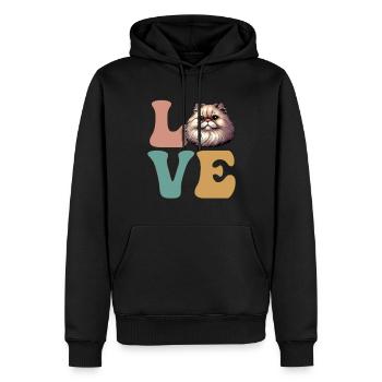 Perserkatze - Männer Premium Bio Hoodie - Schwarz - Vorne - Nico (187cm)