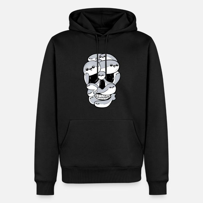 Sacabambaspis Fisch Meme Schädel - Männer Premium Bio Hoodie - Schwarz
