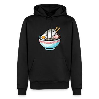 Sacabambaspis Meme Poisson Bol Ramen Japonais - Sweat à capuche Premium bio Homme - noir - Devant - Nico (187cm)