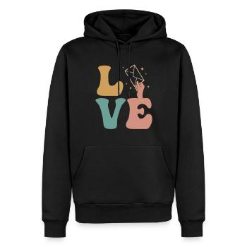 Service postal, commis des postes, facteur, bureau de poste - Sweat à capuche Premium bio Homme - noir - Devant - Nico (187cm)