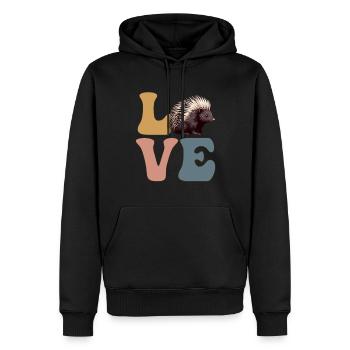 Stachelschwein Wirbelsäule Tier - Männer Premium Bio Hoodie - Schwarz - Vorne - Nico (187cm)