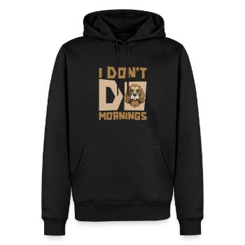 Cocker Spaniel Drôle Je Ne Fais Pas De Matins - Sweat à capuche Premium bio Homme - noir - Devant - Nico (187cm)