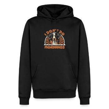 Bouvier bernois drôle je ne fais pas les matins - Sweat à capuche Premium bio Homme - noir - Devant - Nico (187cm)