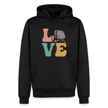 Chasseur de roches, Chasse aux roches, Géologue, Géologie - Sweat à capuche Premium bio Homme - noir - Devant - Nico (187cm)