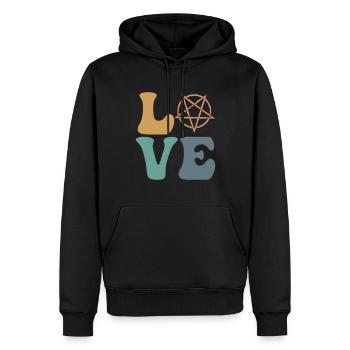 Satanistisches Pentagramm Satanismus Satanischer K - Männer Premium Bio Hoodie - Schwarz - Vorne - Nico (187cm)
