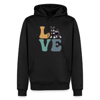 Schnauzer amoureux des chiens - Sweat à capuche Premium bio Homme - noir - Devant - Nico (187cm)