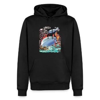 Sacabambaspis Fisch Meme Kaiju Japanisches Monster - Männer Premium Bio Hoodie - Schwarz - Vorne - Nico (187cm)