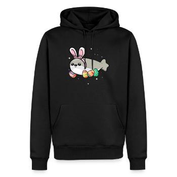 Sacabambaspis, Poisson, Meme, Lapin, Oeufs de Pâques - Sweat à capuche Premium bio Homme - noir - Devant - Nico (187cm)