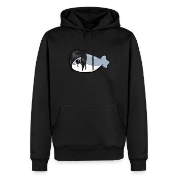 Sacabambaspis Fish Meme Emo Gothic Goth - Men’s Premium Organic Hoodie - black - Front - Nico (187cm)