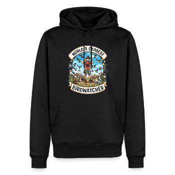Le meilleur ornithologue du monde Okay Birdwatcher - Sweat à capuche Premium bio Homme - noir - Devant - Nico (187cm)