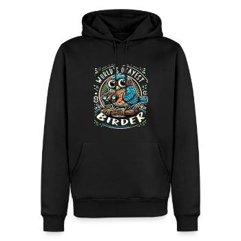 Le meilleur ornithologue amateur au monde - Sweat à capuche Premium bio Homme - noir - Devant - Nico (187cm)
