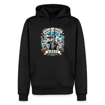 Le meilleur ornithologue amateur au monde - Sweat à capuche Premium bio Homme - noir - Devant - Nico (187cm)