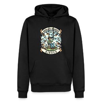 Le meilleur ornithologue amateur au monde - Sweat à capuche Premium bio Homme - noir - Devant - Nico (187cm)