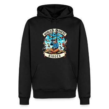 Le meilleur ornithologue amateur au monde - Sweat à capuche Premium bio Homme - noir - Devant - Nico (187cm)