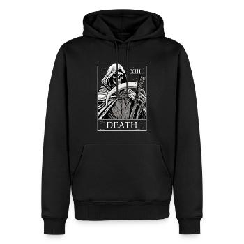 Santa Muerte Tod Tarotkarte Dia De Los Muertos - Männer Premium Bio Hoodie - Schwarz - Vorne - Nico (187cm)