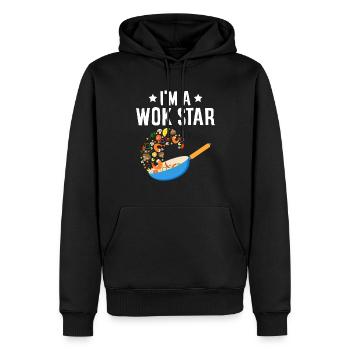 Nourriture chinoise frite - Sweat à capuche Premium bio Homme - noir - Devant - Nico (187cm)