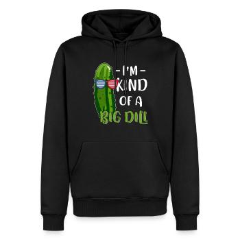 Cornichon végétarien végétalien - Sweat à capuche Premium bio Homme - noir - Devant - Nico (187cm)