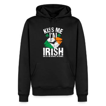 Fête de la Saint-Patrick amusante - Sweat à capuche Premium bio Homme - noir - Devant - Nico (187cm)