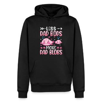 Drôle Blobfish papa animal marin - Sweat à capuche Premium bio Homme - noir - Devant - Nico (187cm)