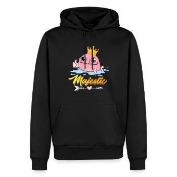Drôle de Blobfish King Créature marine - Sweat à capuche Premium bio Homme - noir - Devant - Nico (187cm)
