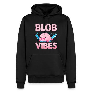Drôle de créature marine Blobfish - Sweat à capuche Premium bio Homme - noir - Devant - Nico (187cm)