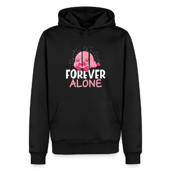Drôle de créature marine Blobfish - Sweat à capuche Premium bio Homme - noir - Devant - Nico (187cm)