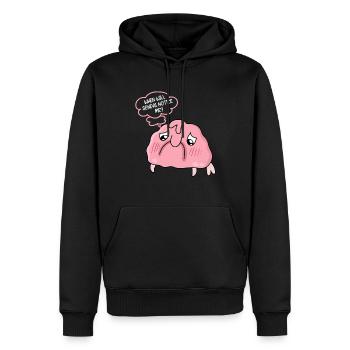 Drôle de poisson-mouche créature marine - Sweat à capuche Premium bio Homme - noir - Devant - Nico (187cm)