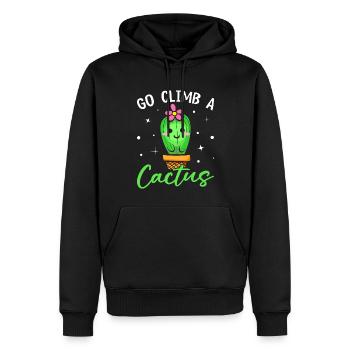 Lustige Sukkulente - Männer Premium Bio Hoodie - Schwarz - Vorne - Nico (187cm)