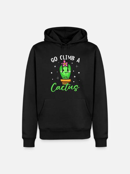 Funny Succulent - Men’s Premium Organic Hoodie - black