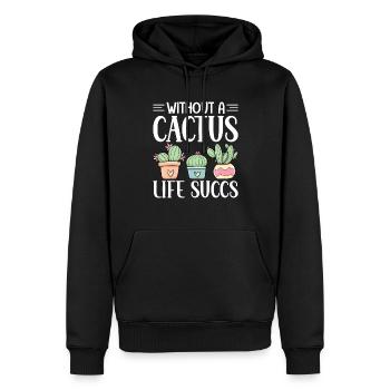 Lustige Sukkulente - Männer Premium Bio Hoodie - Schwarz - Vorne - Nico (187cm)