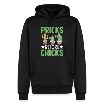 Lustiger Sukkulenten-Kaktus - Männer Premium Bio Hoodie - Schwarz - Vorne - Nico (187cm)