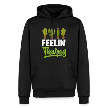 Lustiger Sukkulenten-Kaktus - Männer Premium Bio Hoodie - Schwarz - Vorne - Nico (187cm)