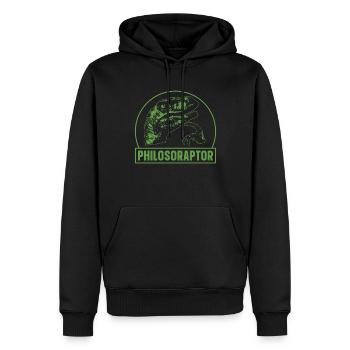 Drôle Philosophie Meme Vélociraptor Dinosaure - Sweat à capuche Premium bio Homme - noir - Devant - Nico (187cm)